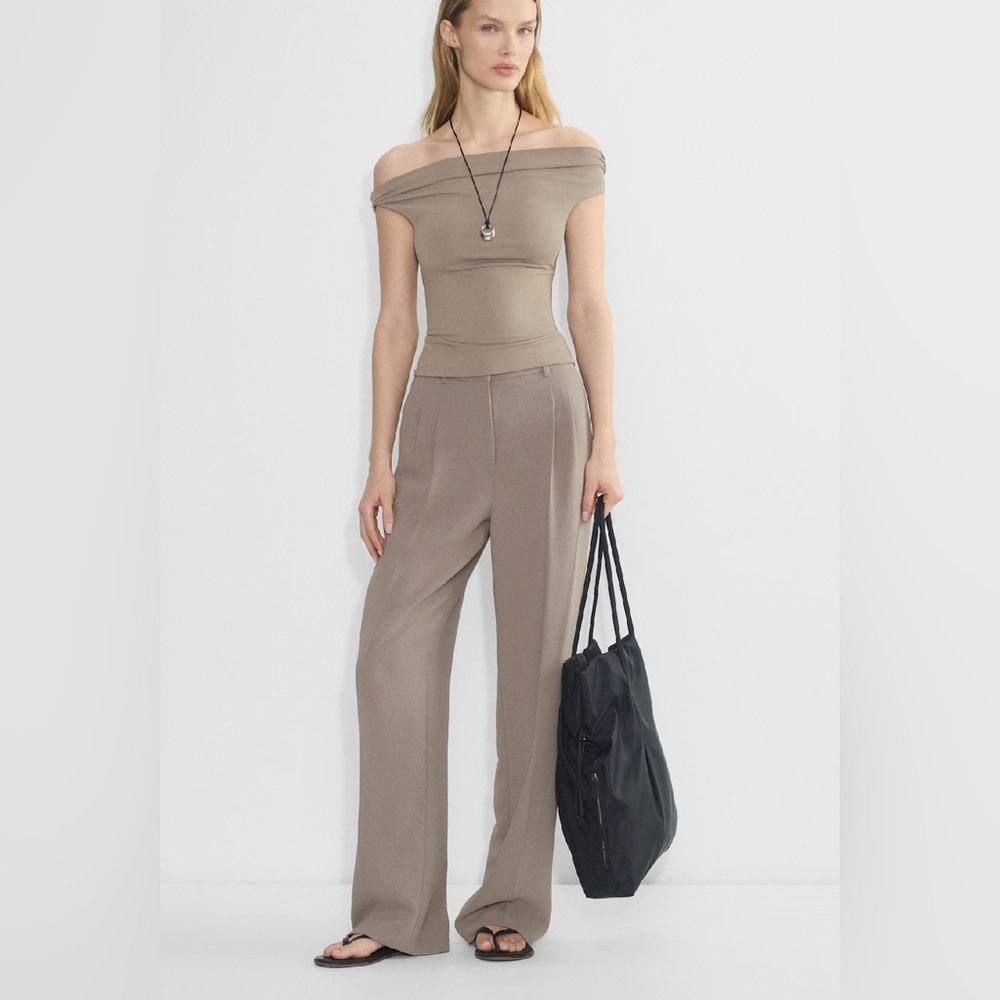 Wilfred Tan Wide Leg Pants